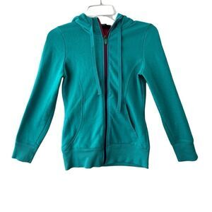 Cascade Sport Zip Up Fleece Hoodie Green Athletic Wear SZ S